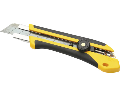 Messer Olfa Cutter XH-1 25 mm Olfa Abbrechklingenmesser mit Feststellrad, ergonomischer Griff in Gelb und Schwarz, Stahlklinge.