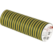 EMOS PVC-Isolierband gelb-grün gestreift, 10 Stück, 15 Millimeter breit, 10 Meter lang.
