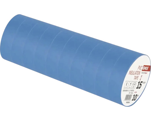 Set mit 10 Rollen PVC-Isolierband von EMOS, 15 Millimeter breit und 10 Meter lang.