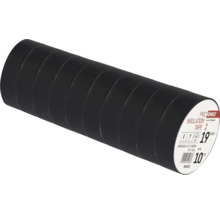 EMOS Isolierband aus PVC, schwarz, 10 Rollen, Breite 19 Millimeter, Länge 10 Meter.