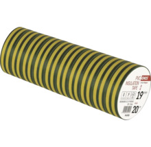 EMOS PVC-Isolierband, gelb-grün gestreift, 19 Millimeter breit, 20 Meter lang, zur Kennzeichnung von Erdungen.
