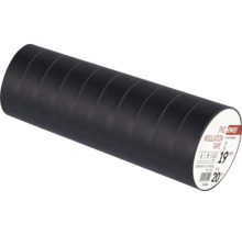 EMOS PVC-Isolierband schwarz im 10er Pack, Breite 19 Millimeter, Länge 20 Meter.