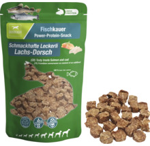 Dauerkauer Fischkauer Power-Protein-Snack für Hunde, Lachs und Dorsch, hundert Prozent Fisch, glutenfrei und zuckerfrei.