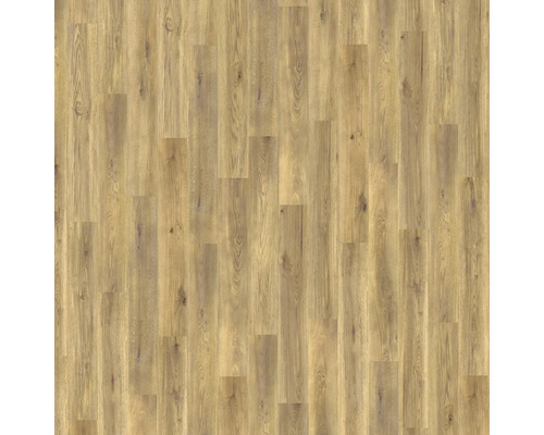 Laminatboden in Eichenoptik mit natürlicher Holzmaserung und sichtbaren Astlöchern.