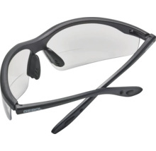 Gebol Schutzbrille mit klaren Kunststoffgläsern und schwarzem Gestell.