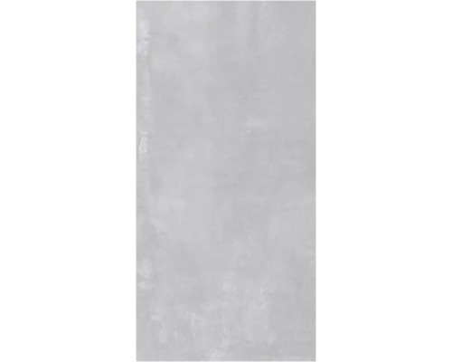 Rechteckige Wandfliese in grauer Betonoptik.