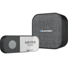 Blaupunkt Funkgong Set mit Klingeltaster, Namensschild und Empfänger.