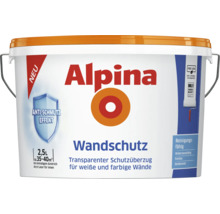 Alpina Wandschutz, 2,5 Liter, transparenter Schutzüberzug für weiße und farbige Wände mit Anti-Schmutz-Effekt, seidenmatte Acryl-Lasur.