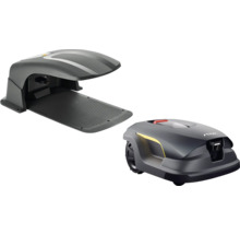 STIGA Mähroboter mit Ladestation und Garage.