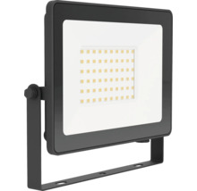 LED-Fluter mit schwarzem Gehäuse und verstellbarem Haltebügel.