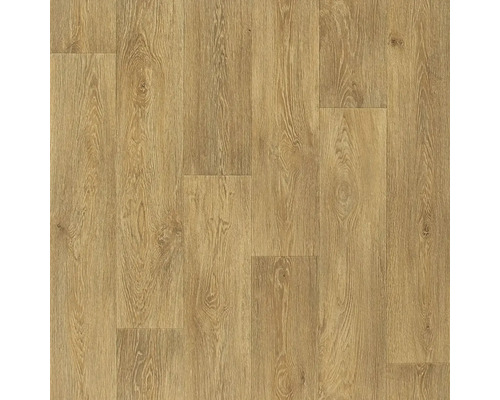 Bodenbelag in Eichenoptik mit natürlicher Holzmaserung und Ästen, im Design von Landhausdielen.