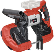 Einhell akkubetriebene Bandsäge für Metall mit Handgriff und Sägeband.
