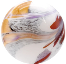 Mehrfarbige dekorative Glaskugel mit gewirbeltem Muster.