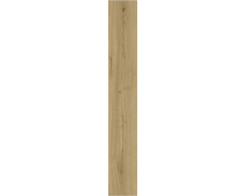 Laminatboden oder Vinylboden in Eichenoptik mit natürlicher Holzmaserung und sichtbaren Astlöchern.