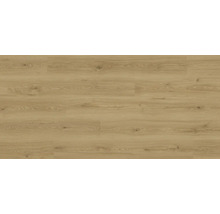 Laminatboden mit natürlicher Holzmaserung und Astlöchern im Eichen-Dekor.