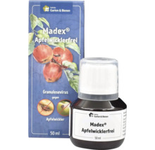 Biohelp Madex Apfelwicklerfrei, biologisches Pflanzenschutzmittel gegen Obstmaden auf Basis von Granuloseviren, 50 Milliliter Flasche mit Packung.