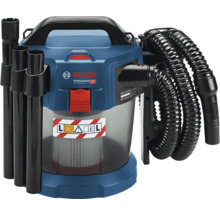 Akku-Nass- und Trockensauger Bosch Professional GAS 18 Volt-10 L mit Saugrohren und flexiblem Schlauch.