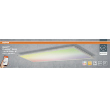 OSRAM Logo. LED Panel SMART+ PLANON PLUS 120 mal 30 Zentimeter, RGB und warmweißes Licht, dimmbar, Matter kompatibel, Steuerung per App.