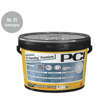PCI Nanofug Premium Variabler Flexfugenmörtel, Farbe Nummer 31 Zementgrau, im Kübel.