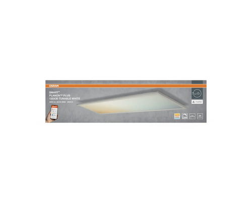 Osram Smart+ Planon Plus LED-Panel 120 mal 30 Zentimeter, Tunable White, dimmbar, App-Steuerung, Matter-kompatibel.