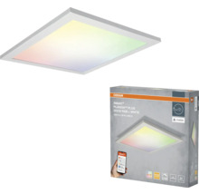 Quadratisches, dimmbares Osram Smart plus Planon Plus LED Panel 30 mal 30 Zentimeter mit RGB und Weißlicht inklusive Produktverpackung.
