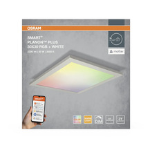 Osram Smart Plus Planon Plus LED-Panel, 30 mal 30 Zentimeter, RGB und Weiß, steuerbar über Smartphone-App.