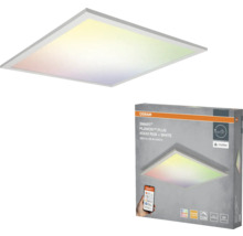 Quadratisches Osram LED-Panel Smart Plus Planon Plus mit farbigem und weißem Licht inklusive Produktverpackung.