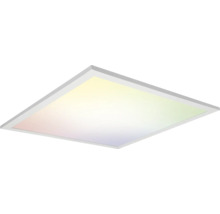 Quadratisches LED-Panel mit schmalem Rahmen und mehrfarbiger Beleuchtung für die Deckenmontage.