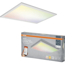 Osram Smart plus Planon Plus LED-Panel, 60 mal 30 Zentimeter, RGB- und Weißlicht, dimmbar, smarte Steuerung per Smartphone und Produktverpackung.