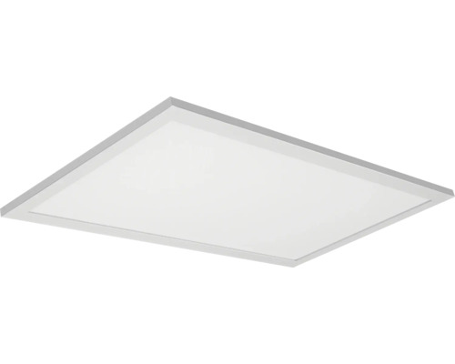 Flaches quadratisches LED Panel mit grauem Rahmen für die Deckenmontage.