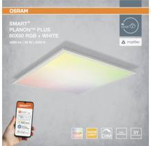 Osram Smart Plus Planon Plus LED-Panel 60 mal 60 Zentimeter mit RGB, warmweißem Licht, Dimmfunktion und App-Steuerung.