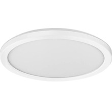 Runde LED-Deckenleuchte in Weiß mit flacher Bauform.
