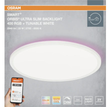 Osram Smart Plus Orbis Ultra Slim Backlight LED Deckenleuchte mit RGB und einstellbarem Weisslicht, steuerbar über Smartphone App oder Sprachbefehl