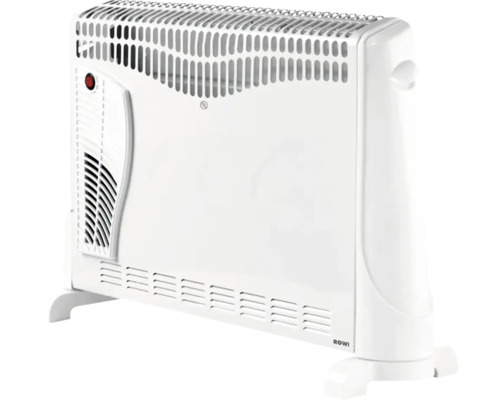 Weißes ROWI Konvektor Heizgerät mit Standfüßen und Lüftungsschlitzen.