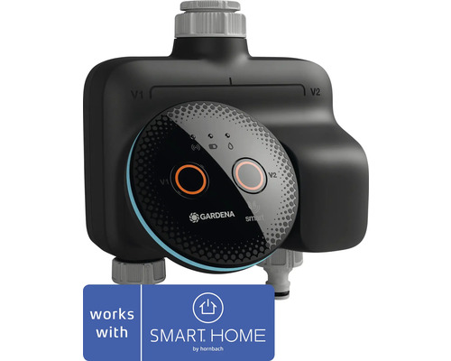Smarte Bewässerungssteuerung GARDENA smart Dual Water Control Gardena smart Irrigation Control Bewässerungssteuerung für zwei Kanäle, kompatibel mit Smart Home by Hornbach.