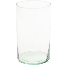 Zylindrische Glasvase aus klarem Glas.
