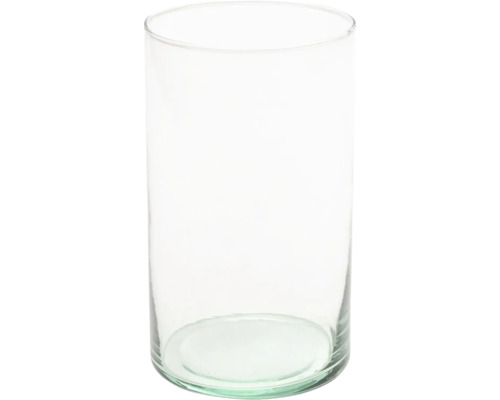 Zylindrische Glasvase aus klarem Glas.