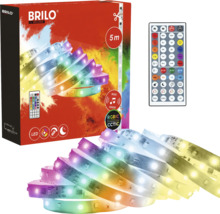 Brilo LED-Streifen 5 Meter, RGBIC und einstellbares weißes Licht, Musiksensor und Fernbedienung.