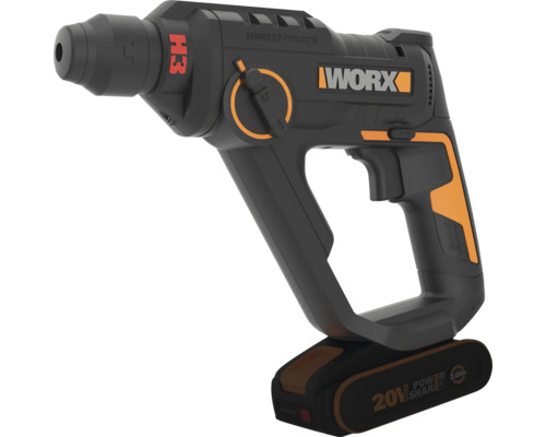 Worx Akku Bohrhammer H3 20 Volt mit ergonomischem Griff.