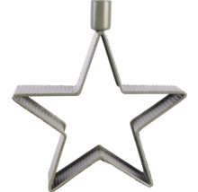 Kerzenhalter Stern aus Metall in Dunkelgrün für Stabkerzen.