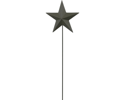 Gartenstecker Stern aus Metall in Dunkelgrau.