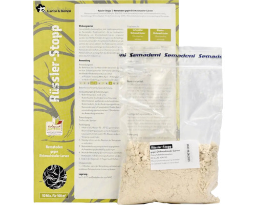 Rüssler-Stopp Nematoden gegen Dickmaulrüssler-Larven, Packung mit 50 Millionen Nematoden für 100 Quadratmeter, inklusive Anwendungsbeschreibung