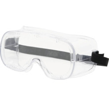 Vollsichtschutzbrille aus Kunststoff mit verstellbarem Gummiband.