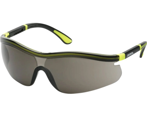 Sportliche Gebol Schutzbrille mit getönten Sichtscheiben und weich gepolsterten Bügeln für den Arbeitsschutz.