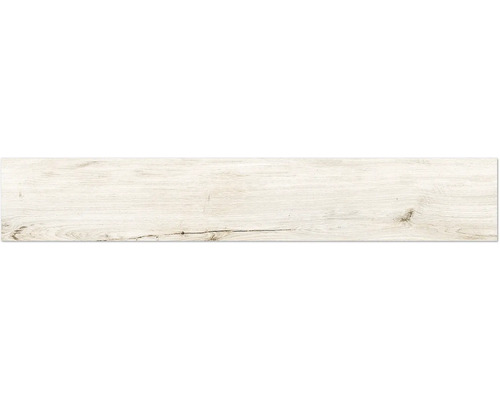 Bodenbelag in heller Holzoptik mit natürlicher Maserung und feinen Astlöchern.