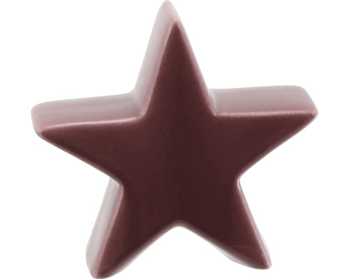 Dekostern aus Keramik in Dunkelrot.