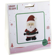 Bastelset Nähen lernen Weihnachtsmann aus Filz für Kinder.