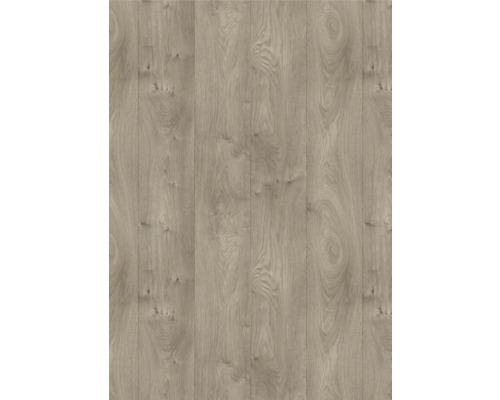 Laminatboden mit natürlicher Holzmaserung und sichtbaren Astlöchern in Dielenoptik.