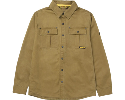 Caterpillar Arbeitshemd mit langen Ärmeln und Brusttaschen in Khaki.