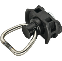 Endbeschlag für Zurrschienen, Single Stud Fitting mit Ring aus Kunststoff und Stahl.